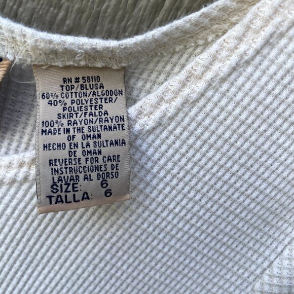 Vtg 90's Studio Ease Maxi Dress Sz 6 Floral Navy  Ivory Waffle Prairie Cottage - Picture 7 of 8